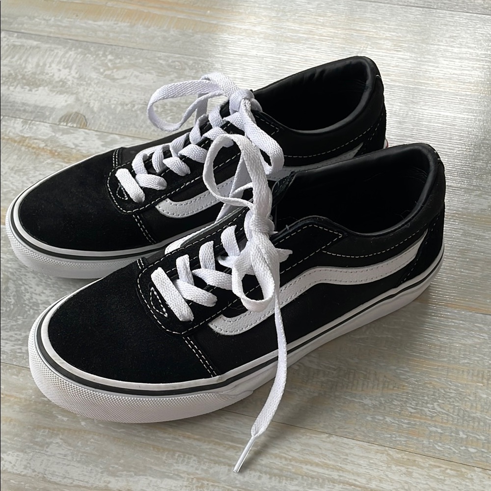 Vans Black and White Kids Shoes